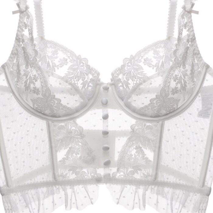 Label Lust <p style="margin: 0cm;"><span style="font-size: 10.0pt; font-family: 'Calibri',sans-serif; color: black;">Discover the enchantment of the "Lace Premium Corset Top | Feminine Flirt." Delicate lace detailing meets underwire support, offering comfort and lift. It's not just lingerie; it's confidence, style, and versatility in one. With breathable fabric and timeless aesthetics, this corset is an investment in enduring elegance. Elevate your allure – make it yours today.</span></p>