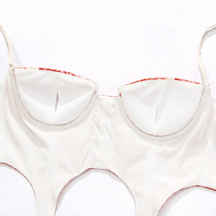 Printed Corset Top | Silk Suspender Style Bustier Top - Image 4