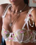 Embroidered Bra & Panty Set & Garter Belt | Angelic Whispers - Image 8