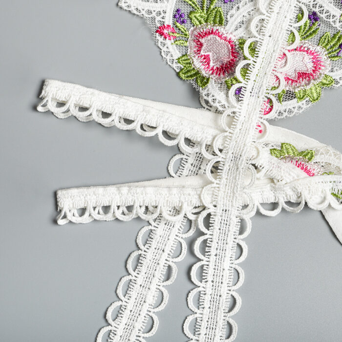 Embroidered Bra & Panty Set & Garter Belt | Angelic Whispers - Image 18