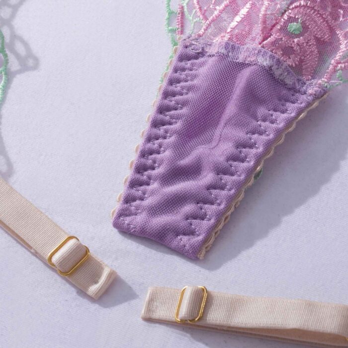 Label Lust Discover enchantment with the Appealing Bra Panty Garter Set | Whimsical Fantasy Wear, featuring Elegant Garter-Leg Loops. This designer ensemble is a celebration of whimsy and sophistication for unforgettable intimate moments.