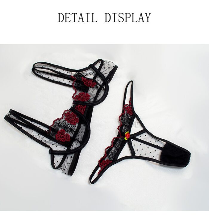 Intimate Lingerie Set - Black Jade Rose-Netted Fashion - Image 3
