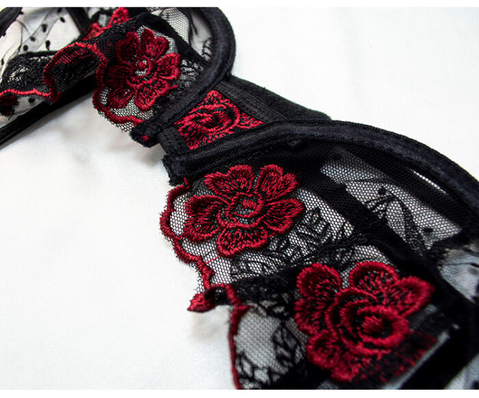 Intimate Lingerie Set - Black Jade Rose-Netted Fashion - Image 7