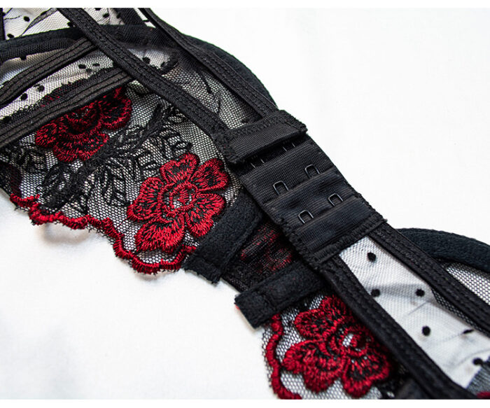 Intimate Lingerie Set - Black Jade Rose-Netted Fashion - Image 8